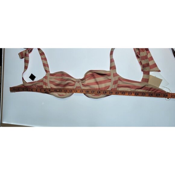 SAME LOS ANGELES 2 PC BIKINY WOMENS The Lady Bra And Rucched Bottom Stripped L - Picture 13 of 15